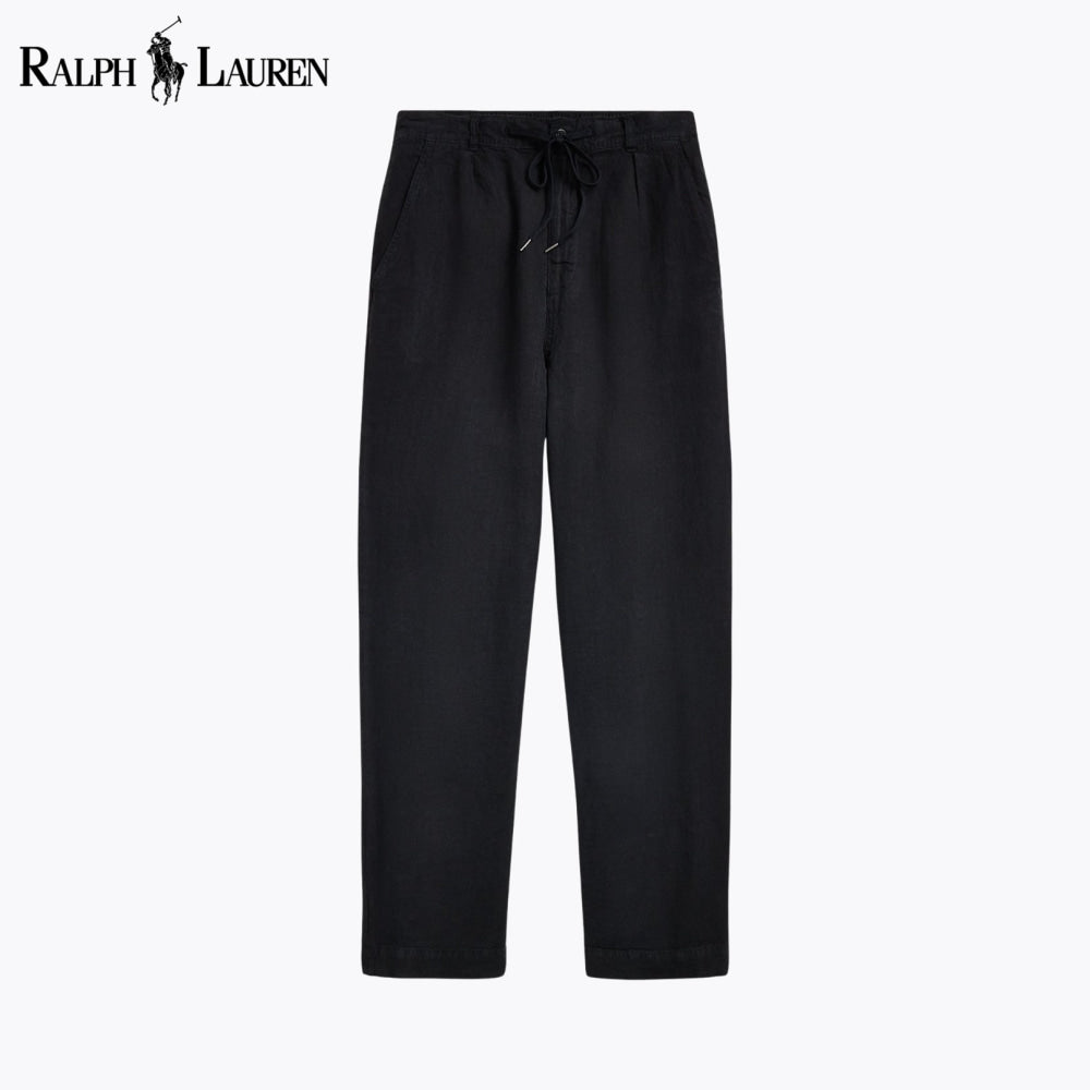 RL Lateef Relaxed Fit Pleated Linen Pant